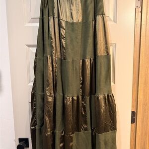 Elegant Olive Green Maxi Skirt